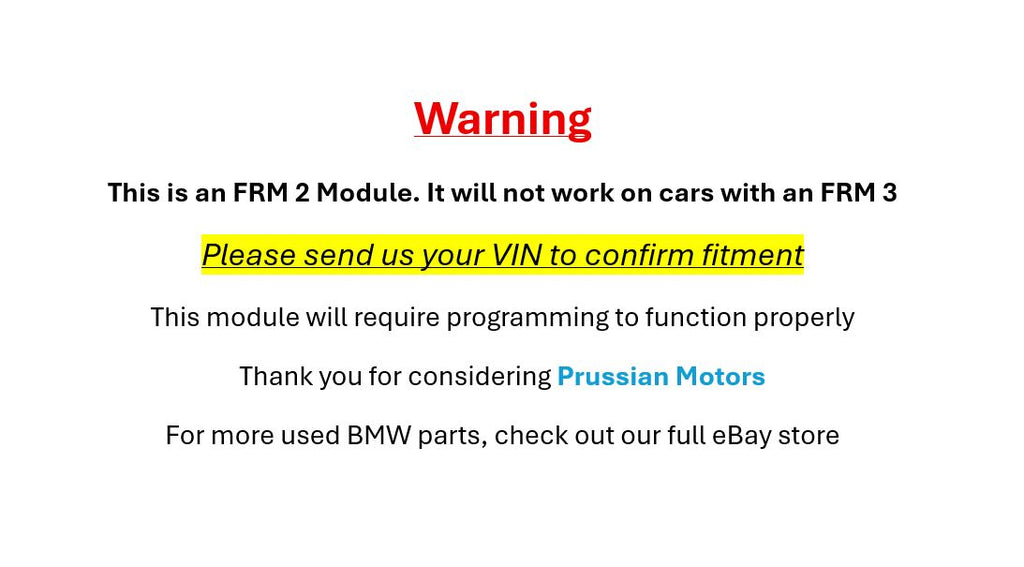 BMW 2007-2009 E90 E92 E93 3-Series Light Control Module LKM FRMII FRM2 OEM USED