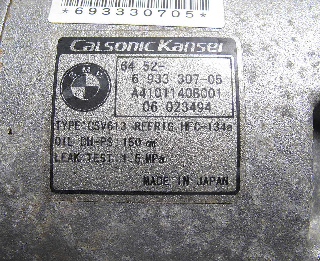 2006-2008 BMW E85 E86 Z4 3.0 N52 Calsonic AC Compressor Pump OEM