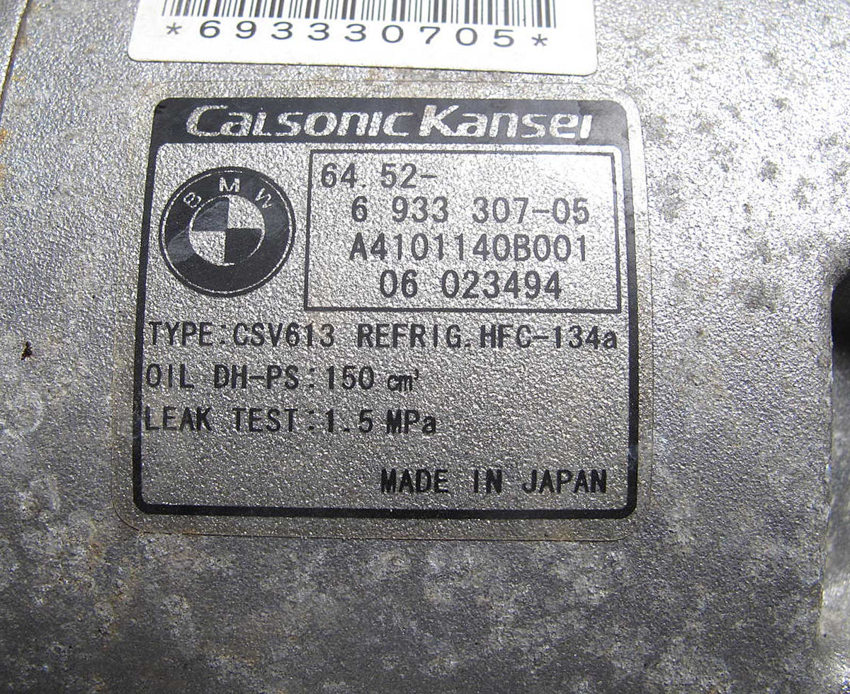 2006-2008 BMW E85 E86 Z4 3.0 N52 Calsonic AC Compressor Pump OEM