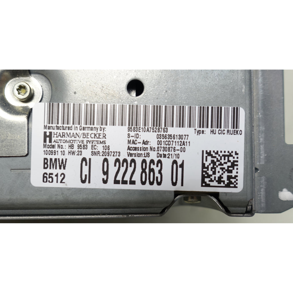 BMW 2010-2013 3-Series CIC Infotainment Computer Headunit Radio w 3 Ports