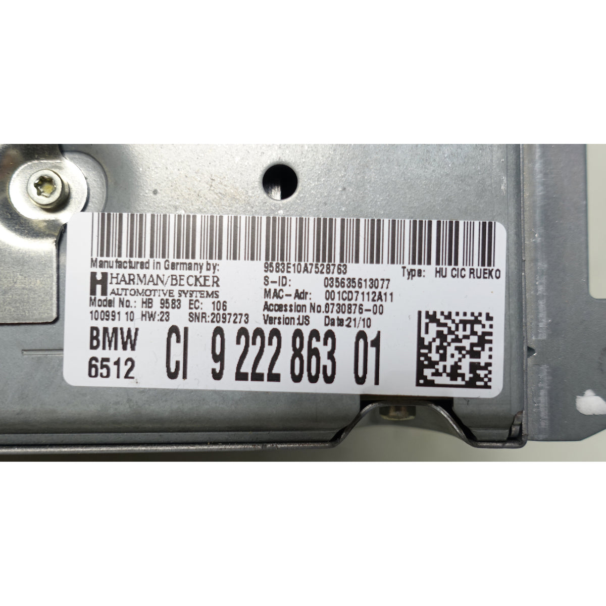 BMW 2010-2013 3-Series CIC Infotainment Computer Headunit Radio w 3 Ports