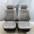 1986-1991 BMW E30 Sedan Basic Front Seat Pair Grey Silver Leather OEM