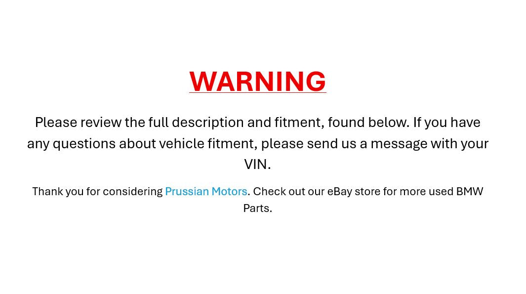 01-03 BMW E46 3-Series AWD Steering Column Lower Double Joint Link OEM