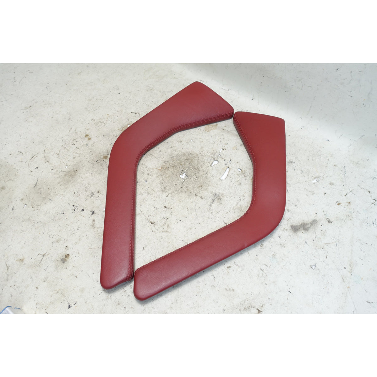 BMW Z3 Center Console Side Trim Wing Pair Tannin Red Leather OEM 1996-2002