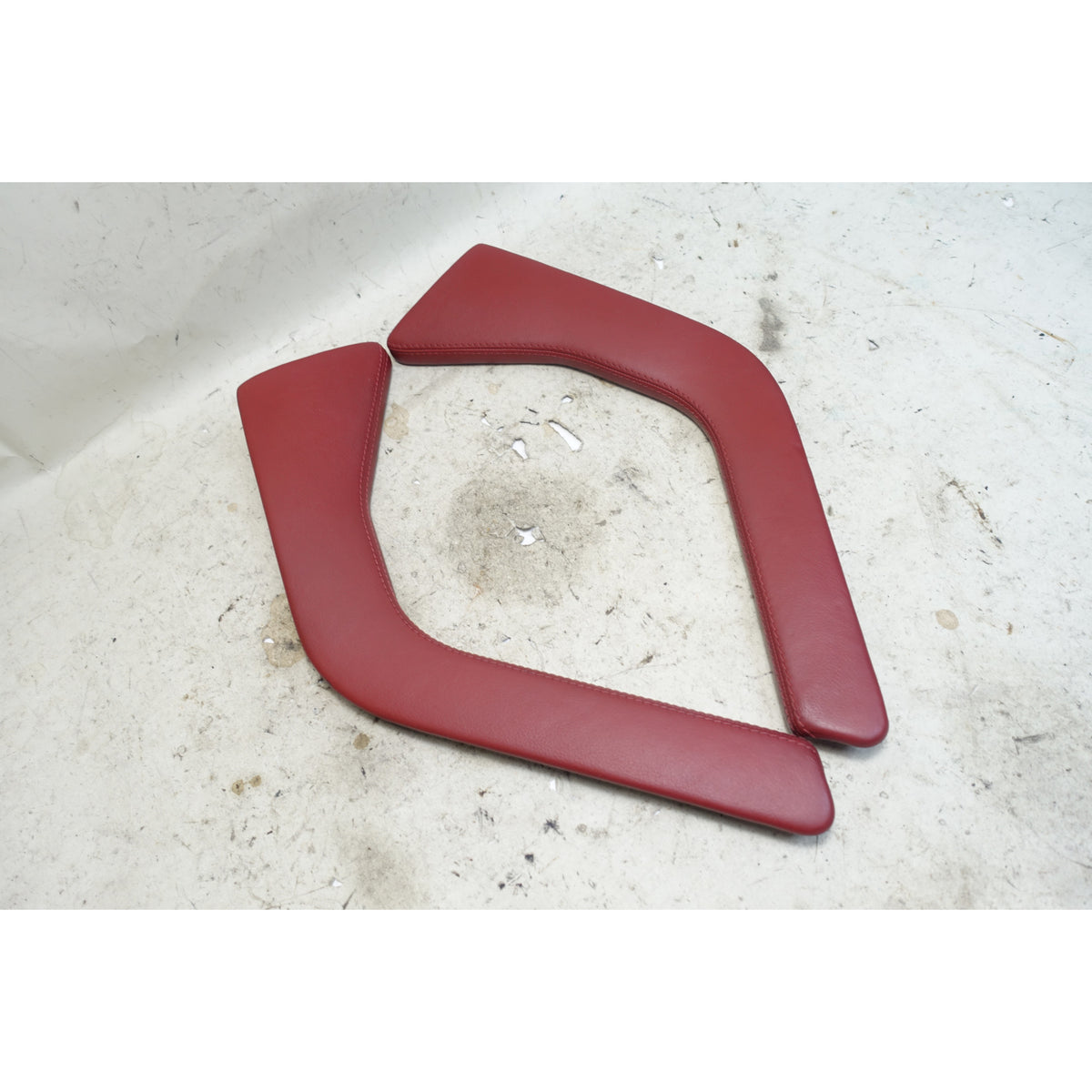 BMW Z3 Center Console Side Trim Wing Pair Tannin Red Leather OEM 1996-2002