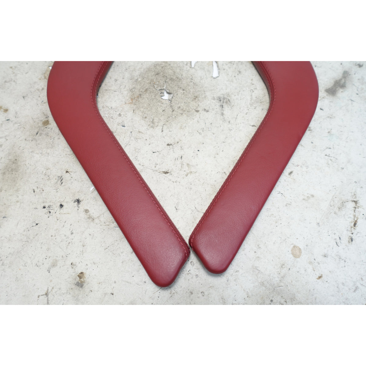 BMW Z3 Center Console Side Trim Wing Pair Tannin Red Leather OEM 1996-2002