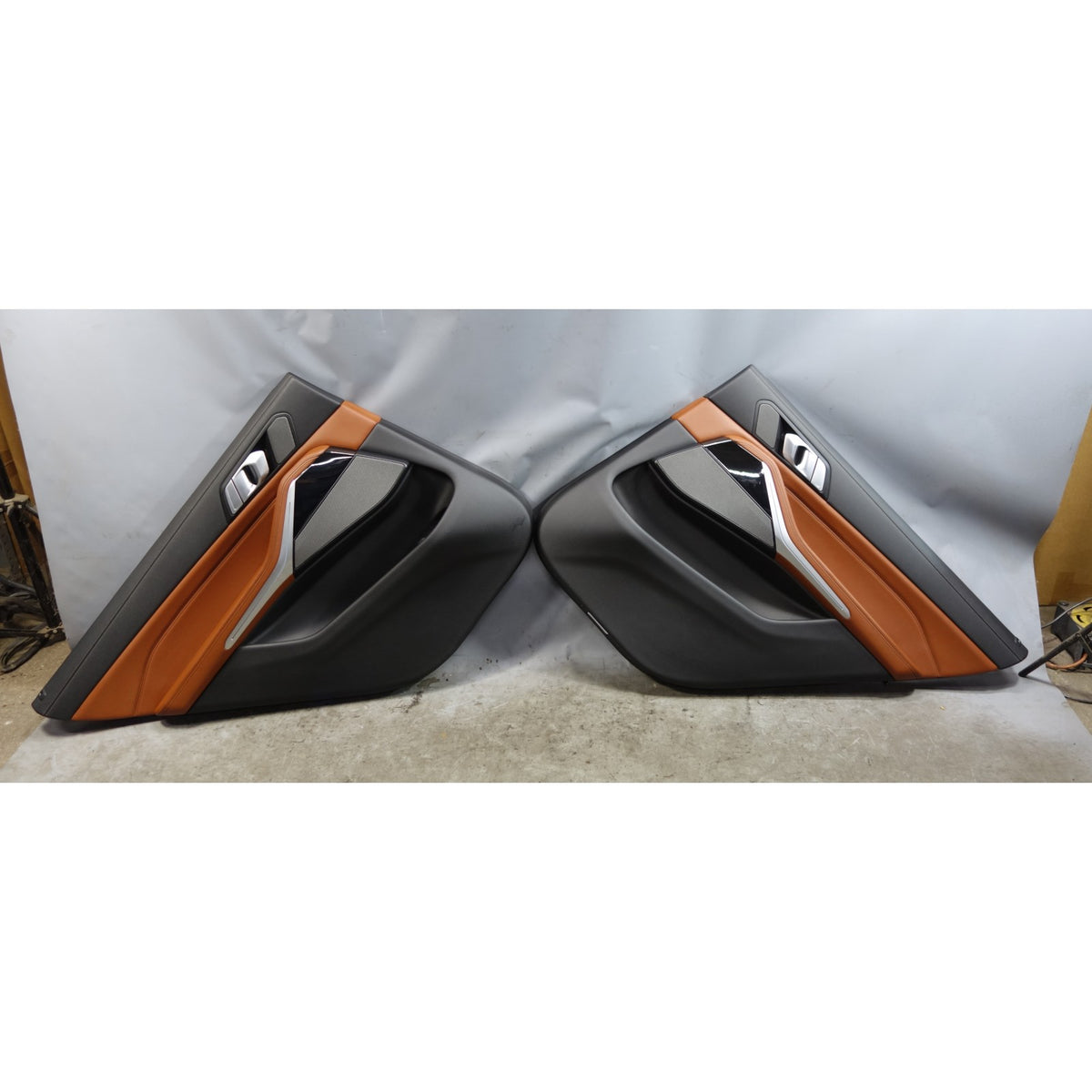 BMW X7 Rear Door Card Panel Pair Tartufo Brown Leather OEM 2019-2022 G07