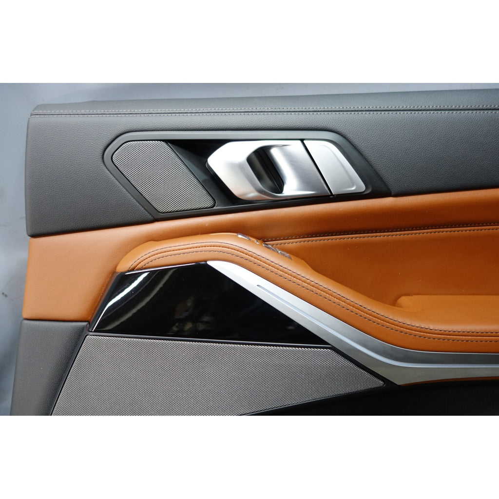 BMW X7 Rear Door Card Panel Pair Tartufo Brown Leather OEM 2019-2022 G07