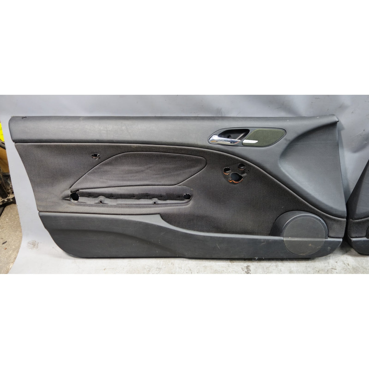 00-06 BMW E46 3-Series 2-Door Door Panel Card Pair Black Laser Cloth OEM *NOTE*