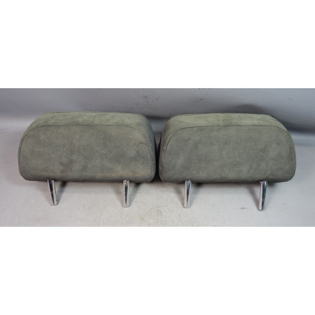 00-06 BMW E46 3-Series Coupe Sedan Rear Seat Headrests Anthracite Alcantara OEM