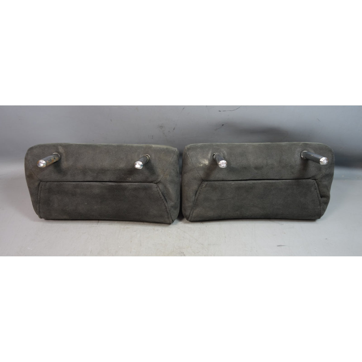 00-06 BMW E46 3-Series Coupe Sedan Rear Seat Headrests Anthracite Alcantara OEM