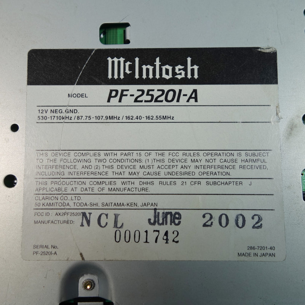 McIntosh PF-25201-A Radio Head Unit CD Player Tuned For Subaru Legacy Outback