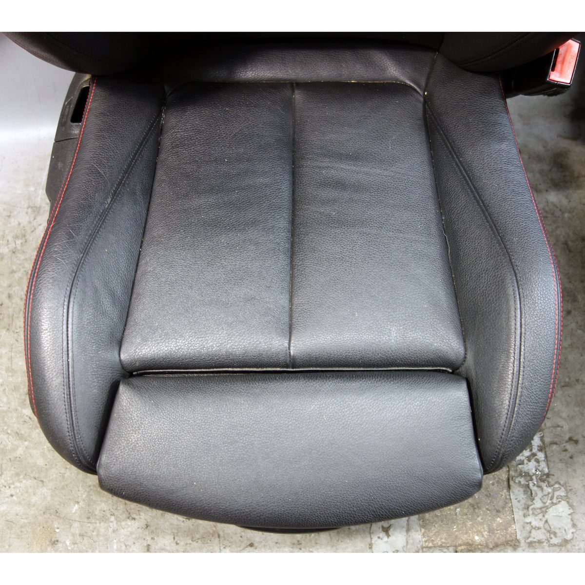 12-15 BMW F30 3-Series F36 Front Sport Seat Pair Black Leather w/ Red Stitch OEM