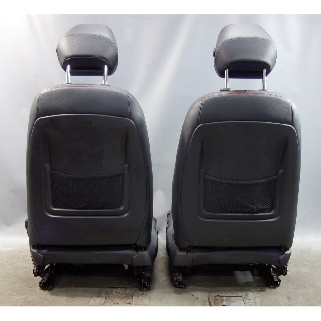 12-15 BMW F30 3-Series F36 Front Sport Seat Pair Black Leather w/ Red Stitch OEM