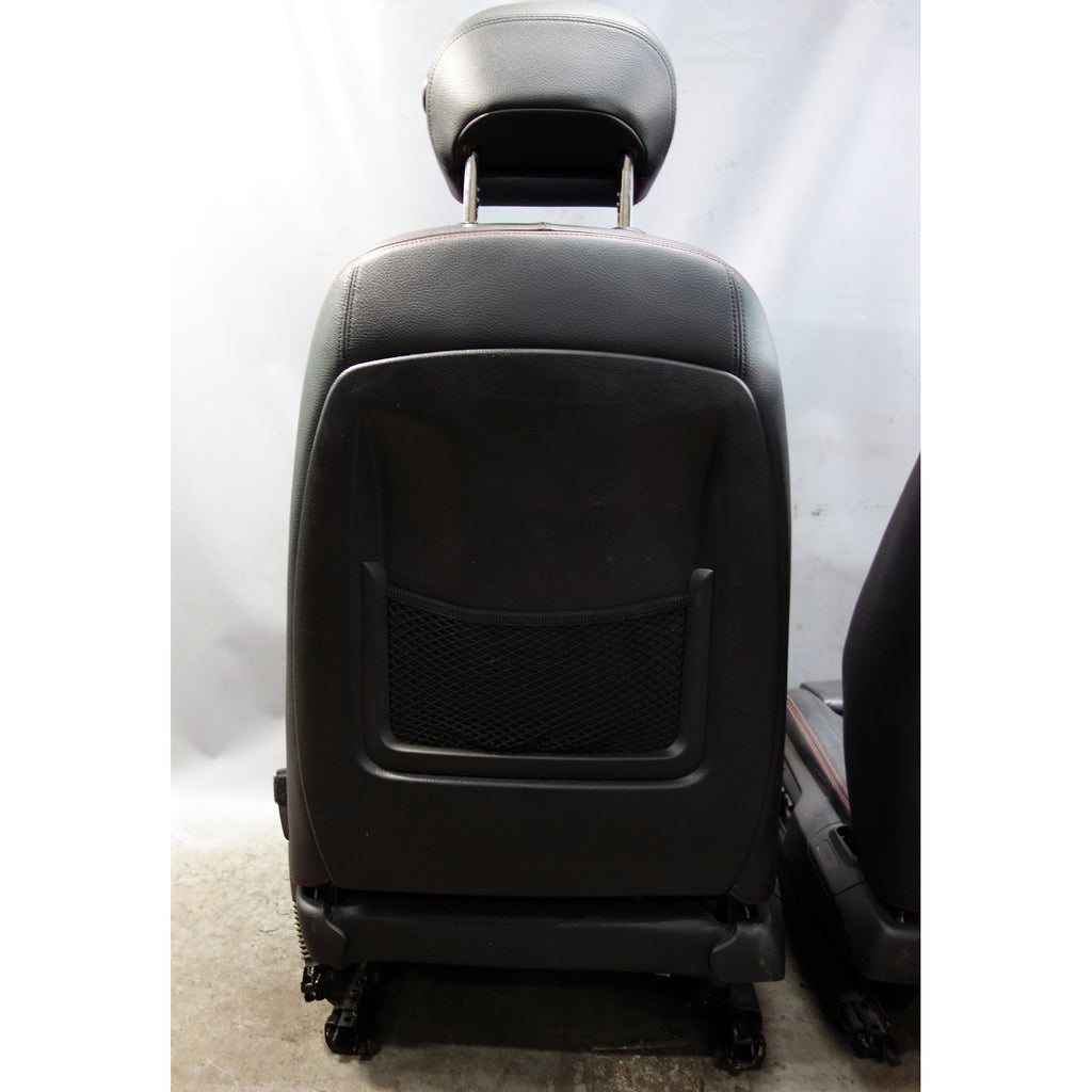 12-15 BMW F30 3-Series F36 Front Sport Seat Pair Black Leather w/ Red Stitch OEM