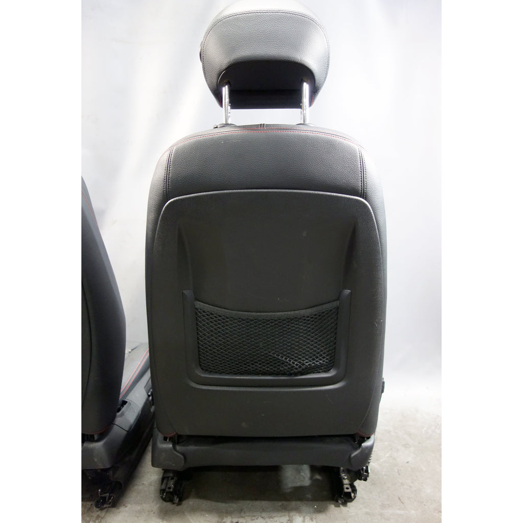 12-15 BMW F30 3-Series F36 Front Sport Seat Pair Black Leather w/ Red Stitch OEM