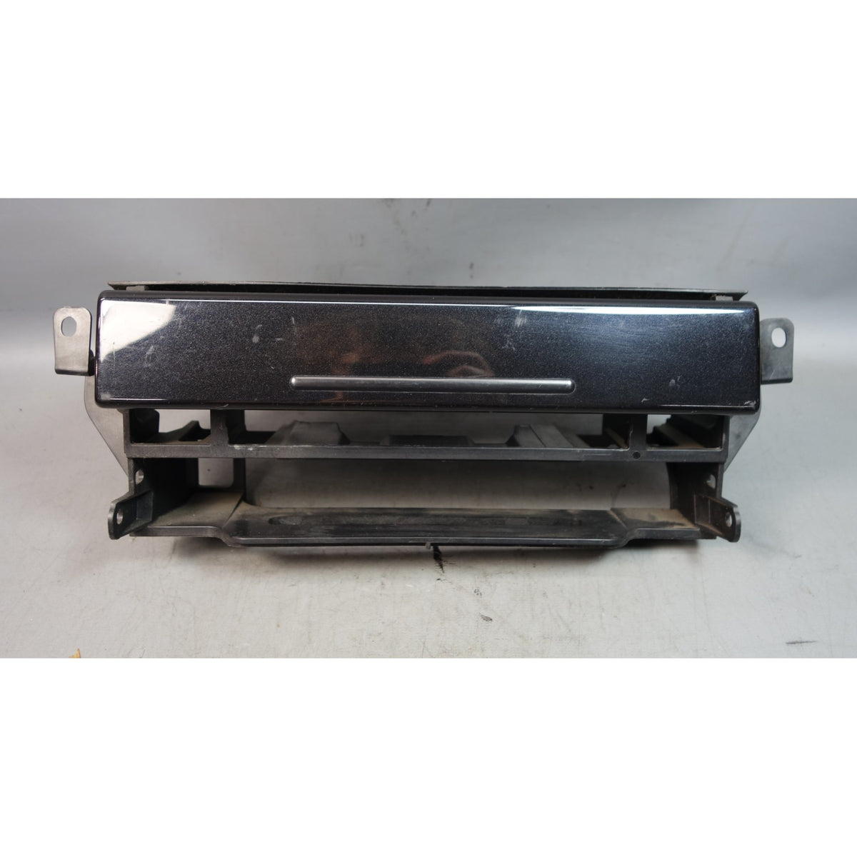 97-03 BMW 5-Series Radio Bracket Carrier w/ Piano Black Wood Trim Cover OEM