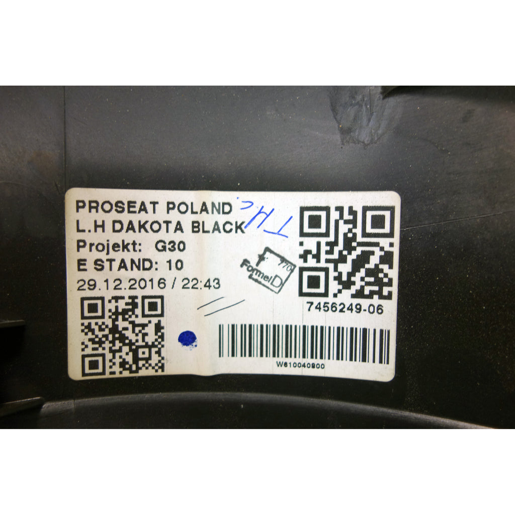 Damaged 17-23 BMW G30 5-Series Rear Seat Side Bolster Pair Black Dakota Leather