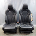Damaged 17-23 BMW G30 5-Series Front Sport Seat Pair Black Leather Exclusive OEM