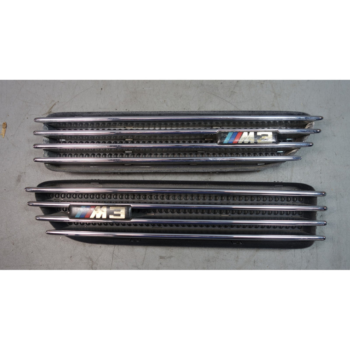 2001-2006 BMW E46 ///M M3 Front Side Fender Cowl Grille Vent Pair Chrome OEM