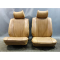 1967-1976 BMW 114 E10 2002 Coupe Front Seat Pair Reupholstered Beige Vinyl
