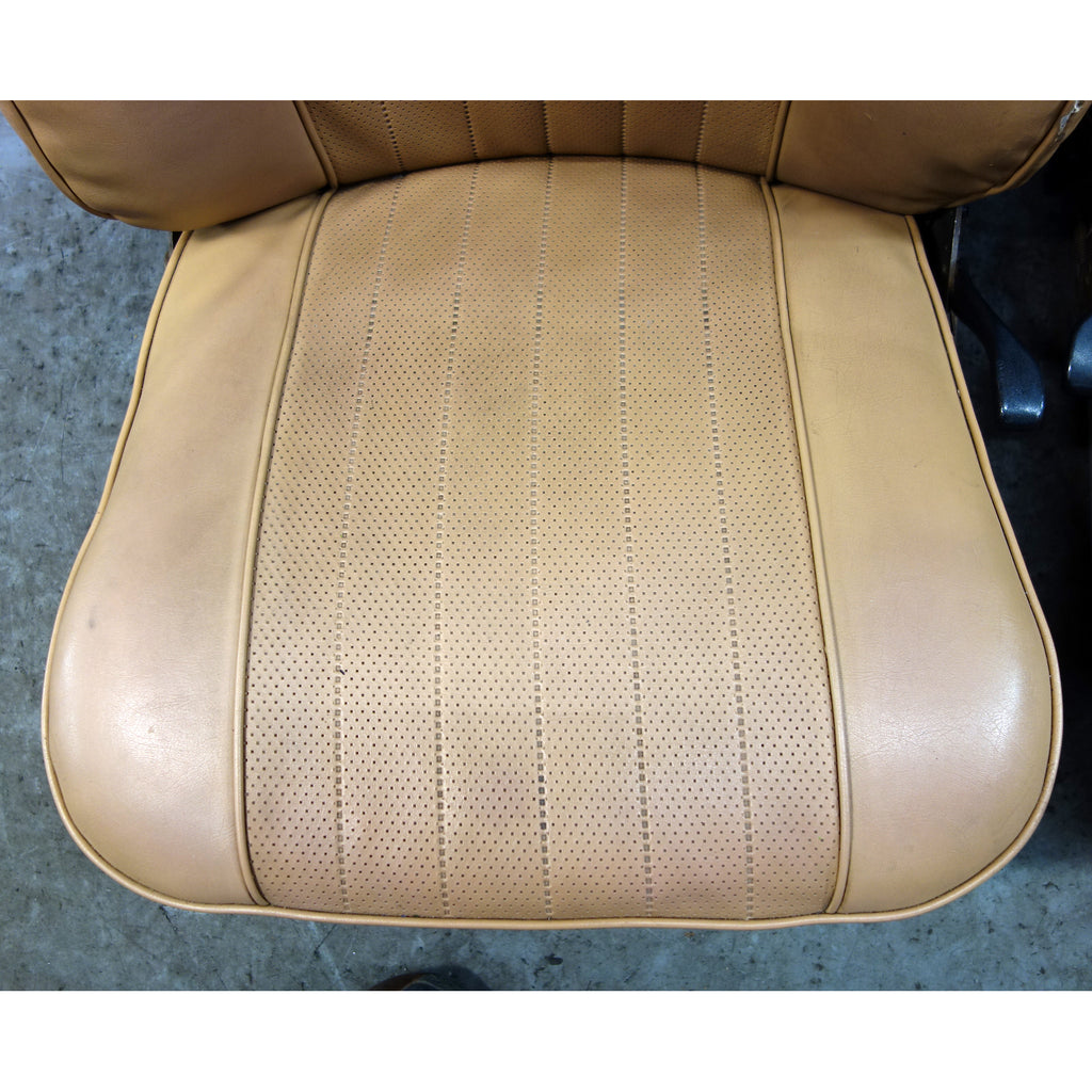 1967-1976 BMW 114 E10 2002 Coupe Front Seat Pair Reupholstered Beige Vinyl