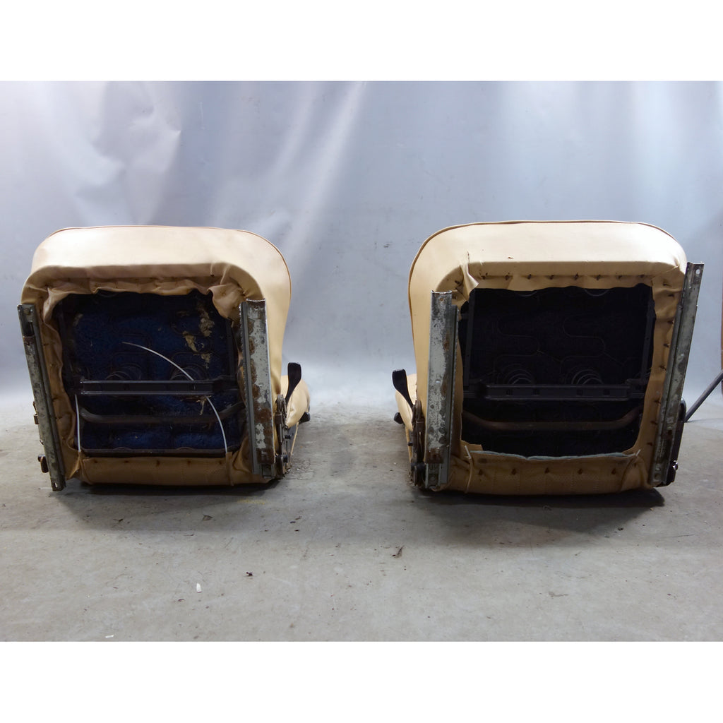 1967-1976 BMW 114 E10 2002 Coupe Front Seat Pair Reupholstered Beige Vinyl
