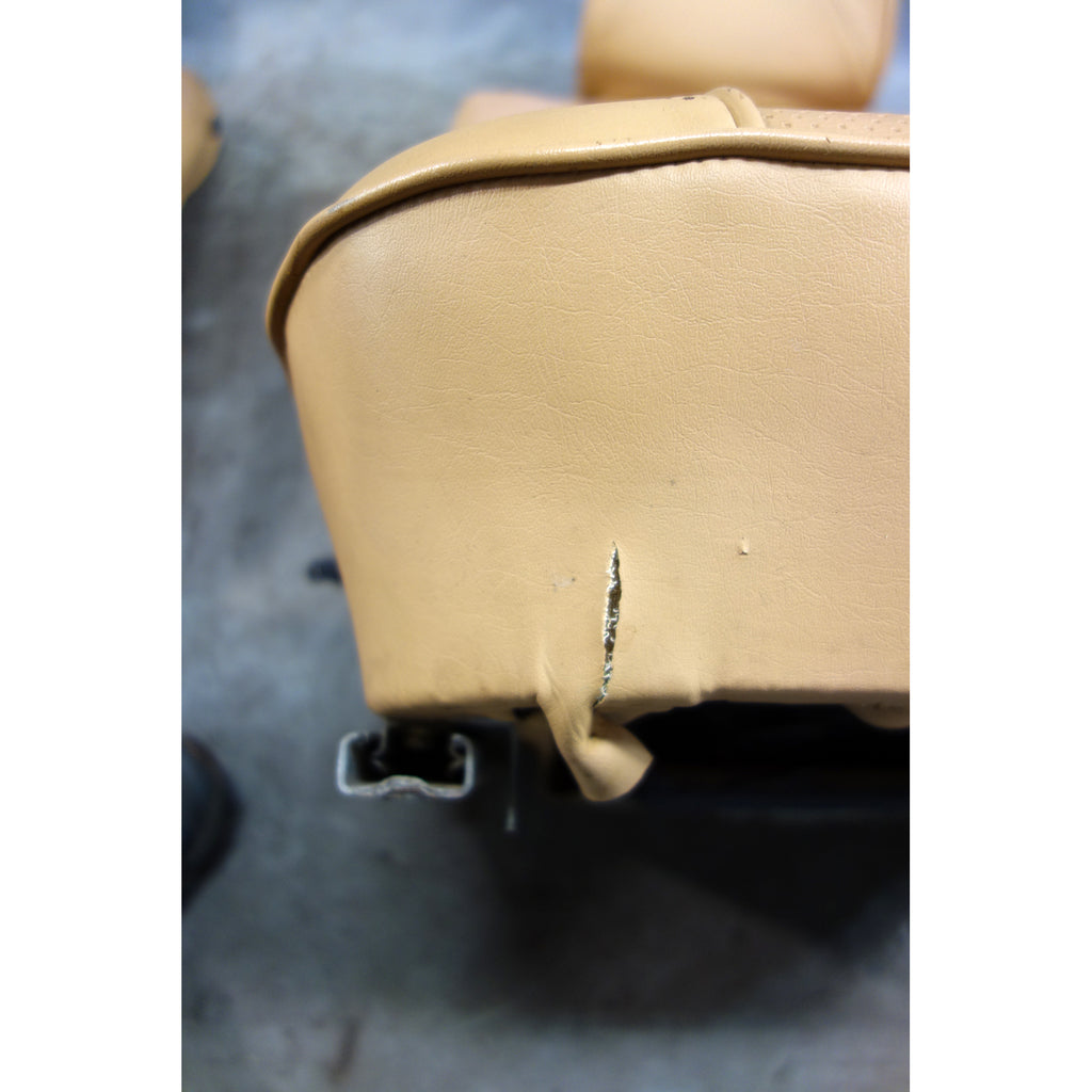 1967-1976 BMW 114 E10 2002 Coupe Front Seat Pair Reupholstered Beige Vinyl