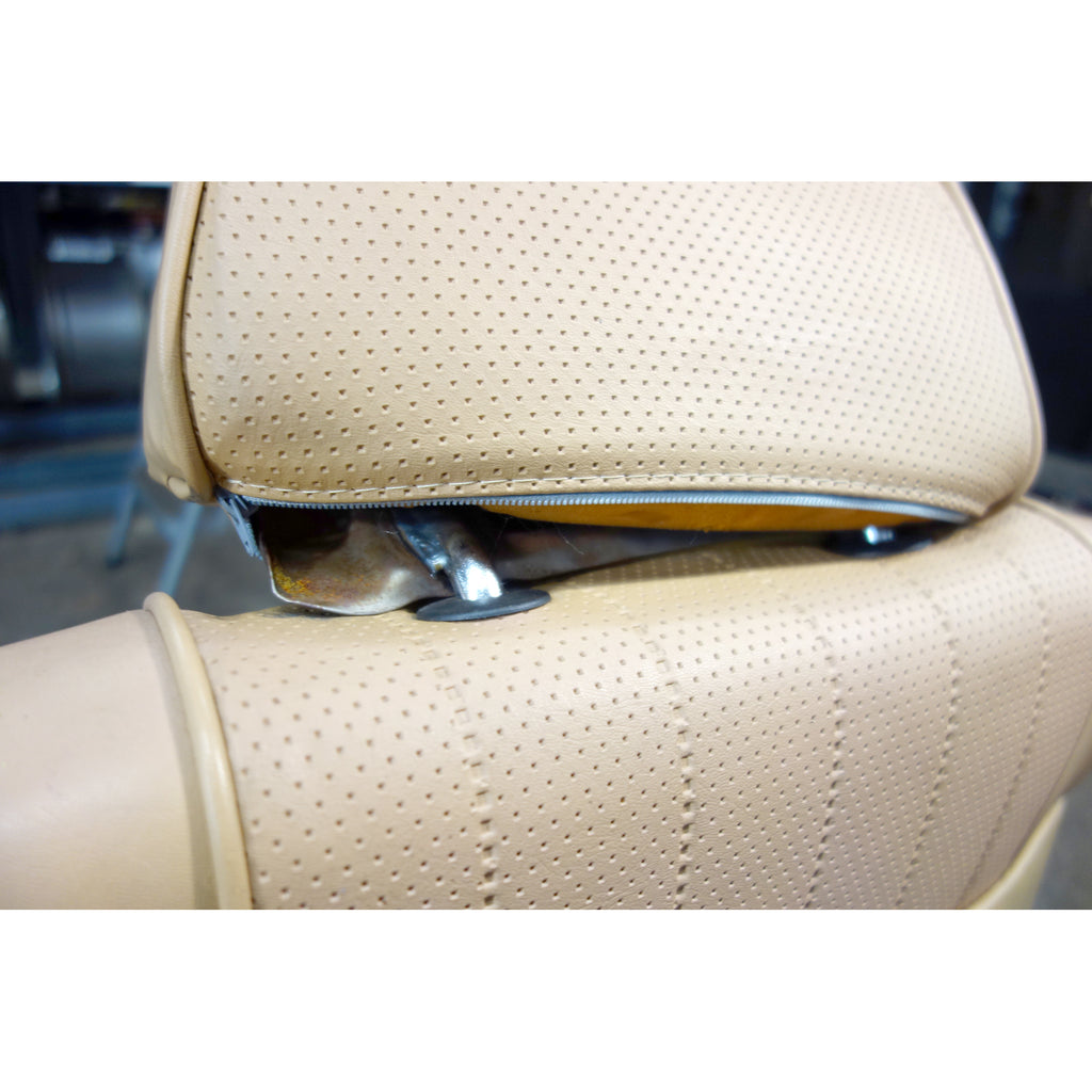 1967-1976 BMW 114 E10 2002 Coupe Front Seat Pair Reupholstered Beige Vinyl