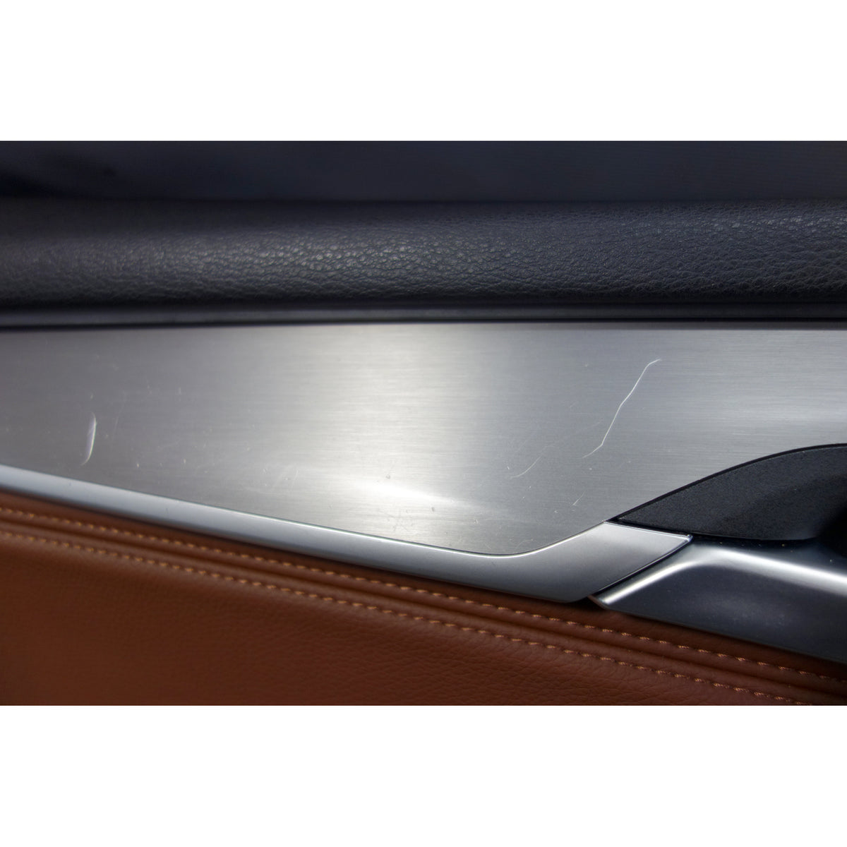 BMW X5 F15 OEM Front Door Panel Card Trim Pair Terra Brown Leather 2014-2018