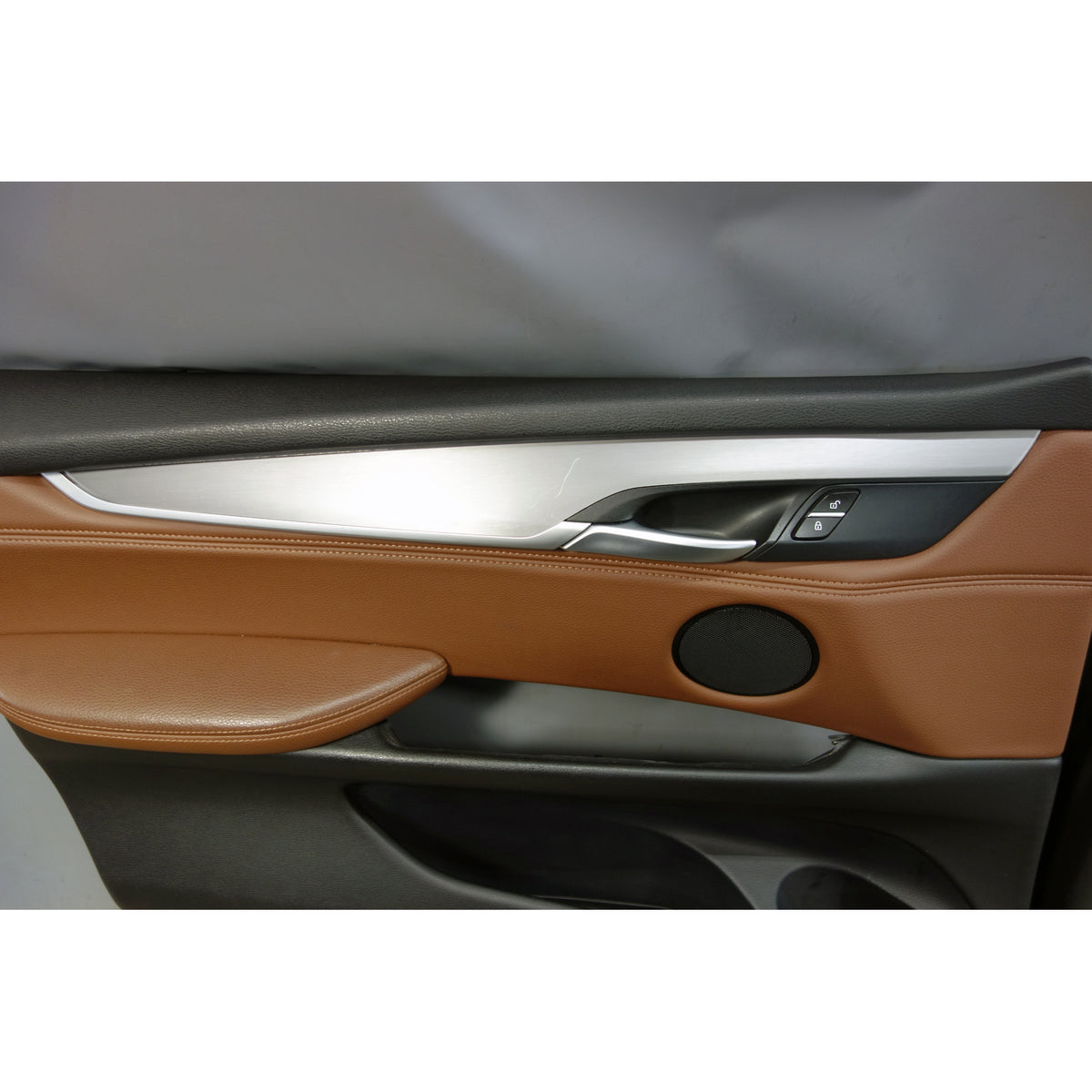 BMW X5 F15 OEM Front Door Panel Card Trim Pair Terra Brown Leather 2014-2018