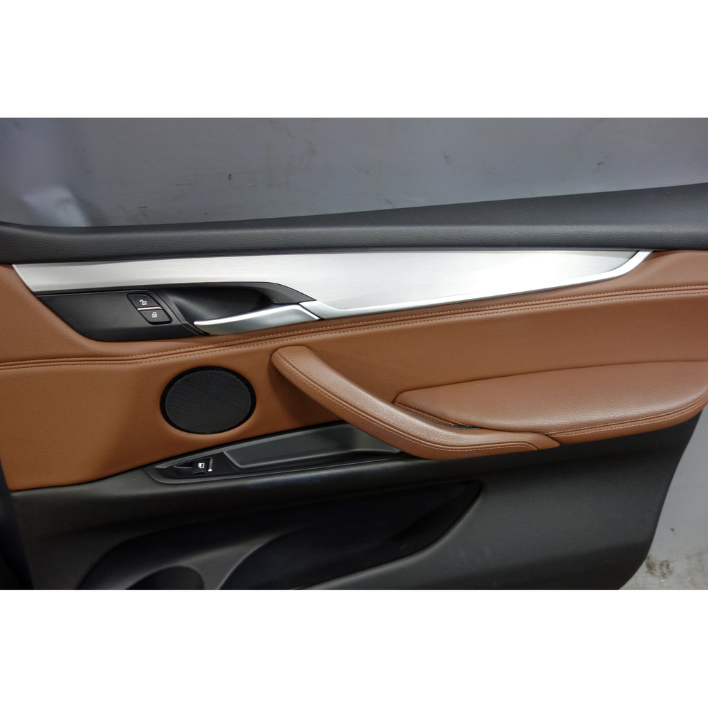 BMW X5 F15 OEM Front Door Panel Card Trim Pair Terra Brown Leather 2014-2018