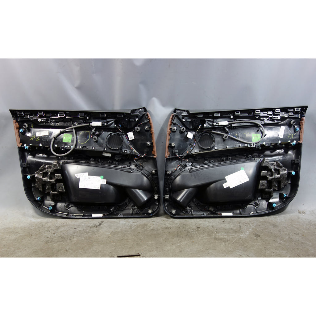 BMW X5 F15 OEM Front Door Panel Card Trim Pair Terra Brown Leather 2014-2018