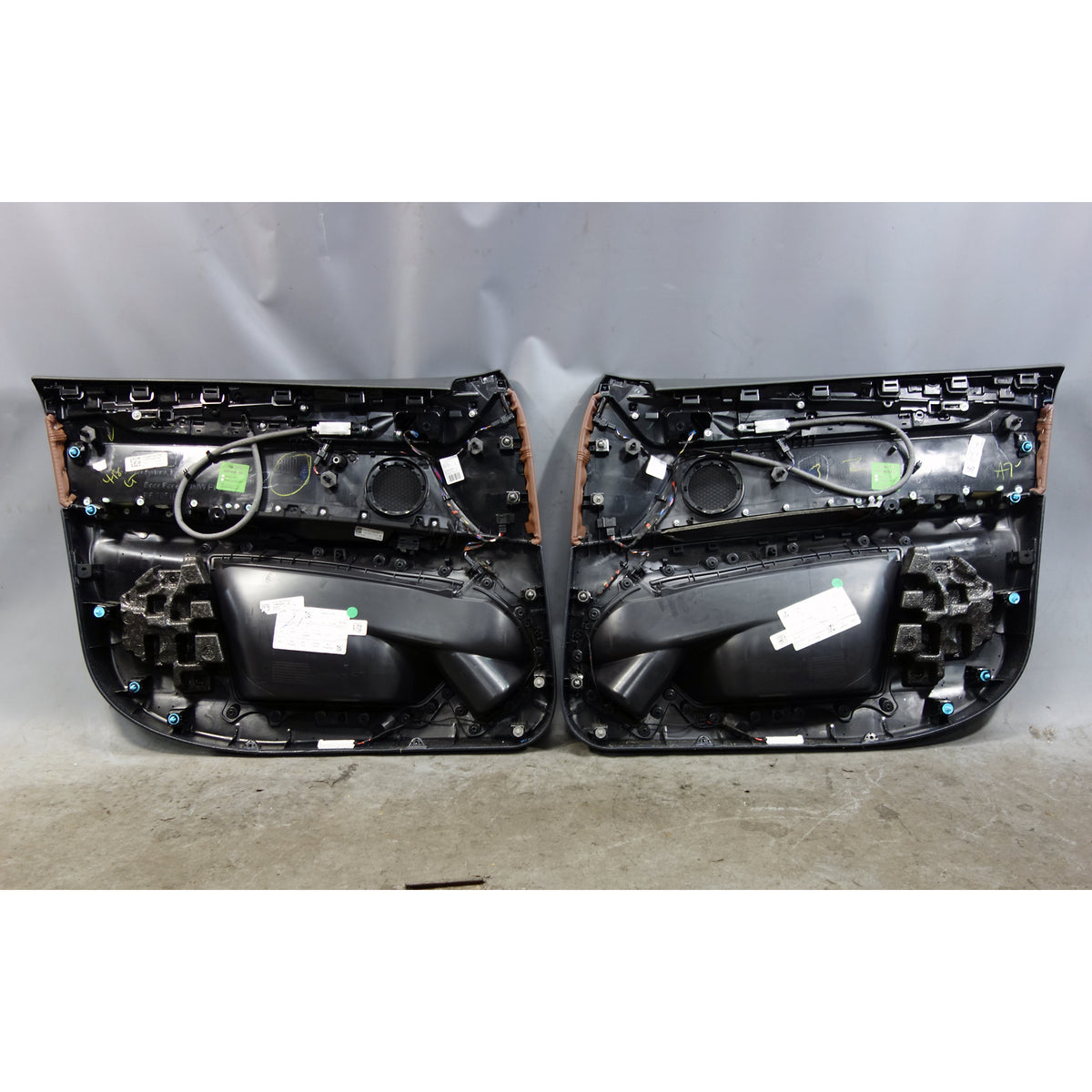 BMW X5 F15 OEM Front Door Panel Card Trim Pair Terra Brown Leather 2014-2018