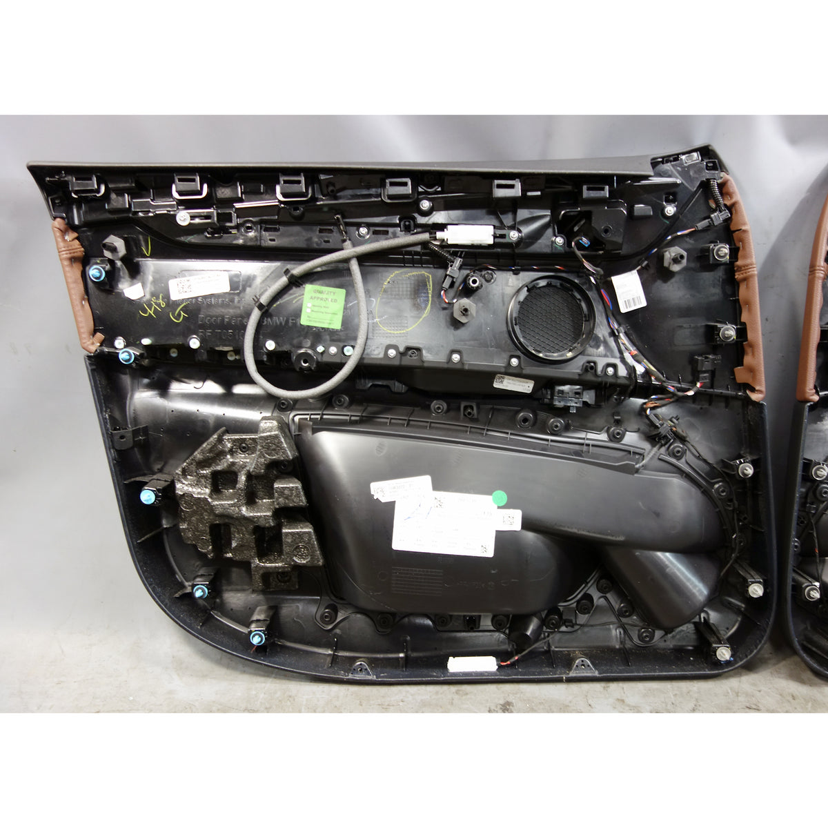 BMW X5 F15 OEM Front Door Panel Card Trim Pair Terra Brown Leather 2014-2018