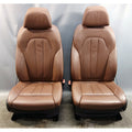 BMW X5 F15 OEM Front Comfort Seats Pair Heated Terra Brown Leather 2014-2015