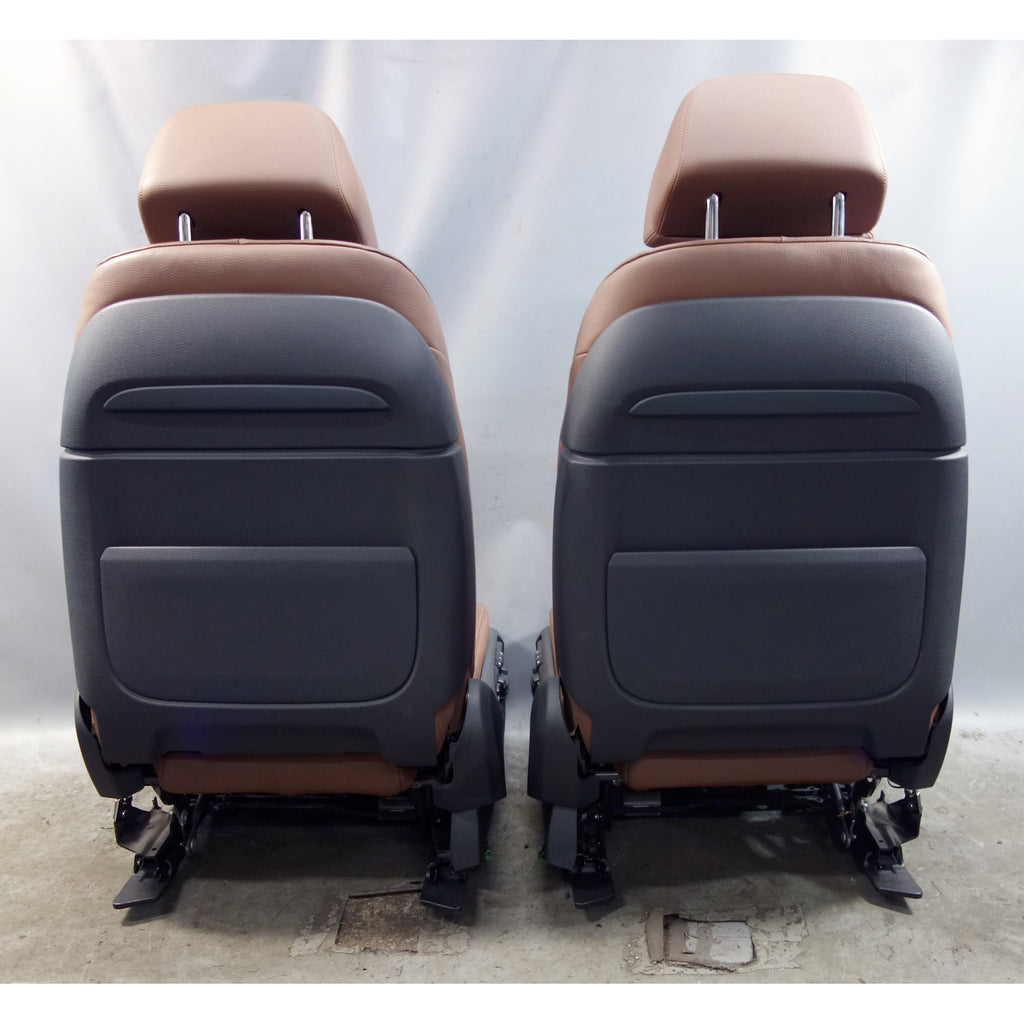 BMW X5 F15 OEM Front Comfort Seats Pair Heated Terra Brown Leather 2014-2015