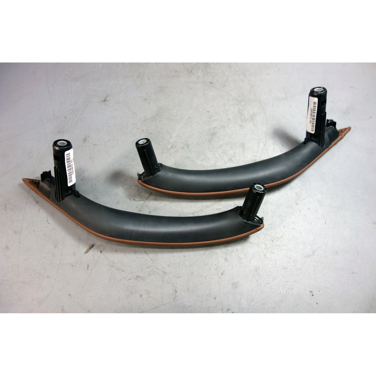 BMW X5 F15 X6 F16 OEM Rear Door Pull Grab Handle Pair Terra Brown Leather 14-19