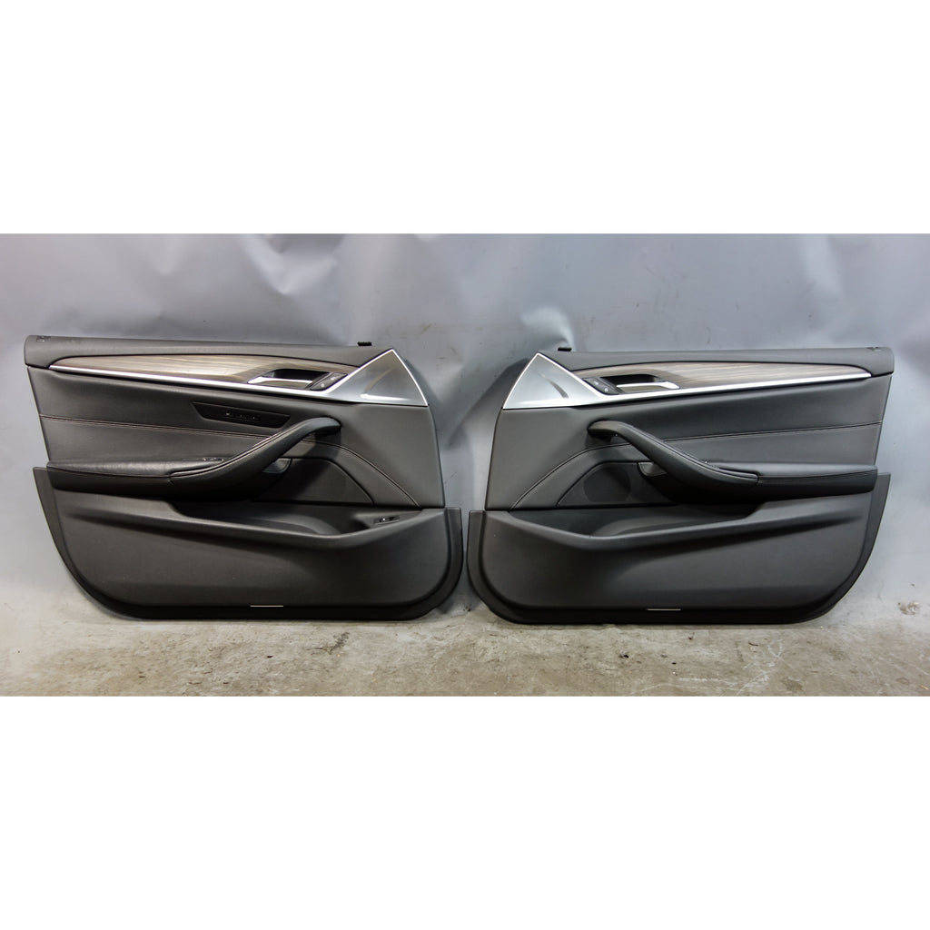 2017-2020 BMW 5-Series G30 OEM Front Door Panel Pair LH RH Black Dakota Leather