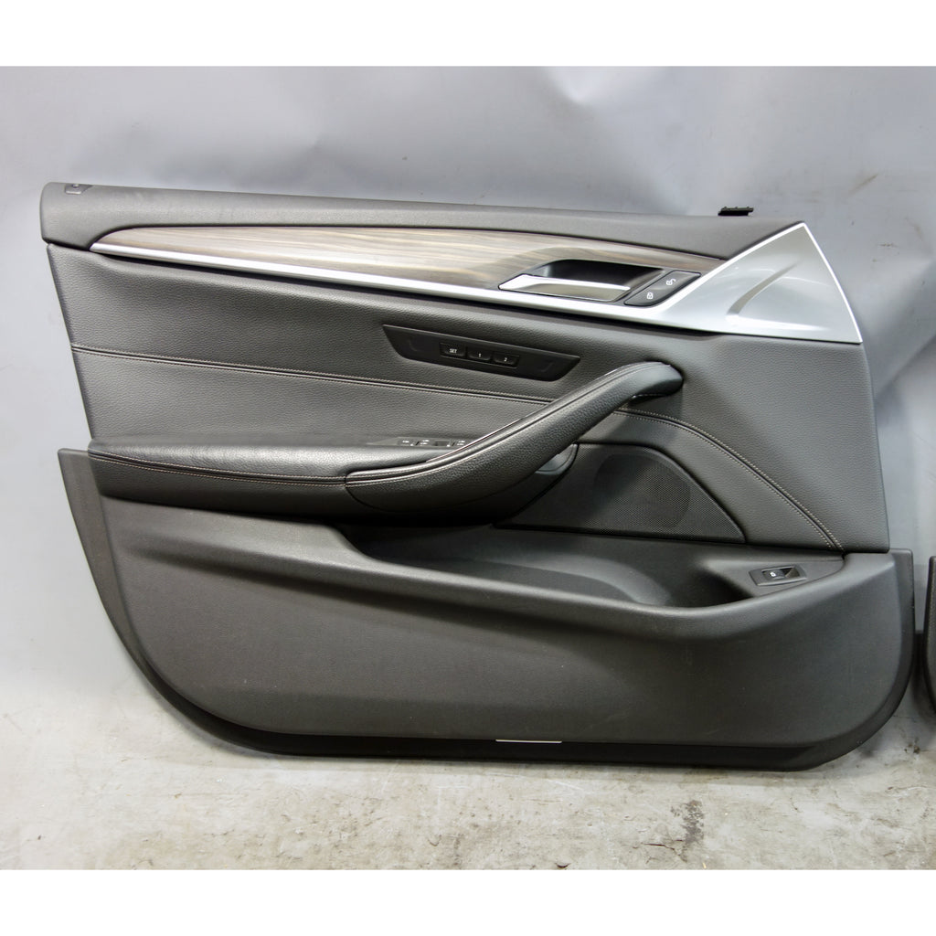 2017-2020 BMW 5-Series G30 OEM Front Door Panel Pair LH RH Black Dakota Leather