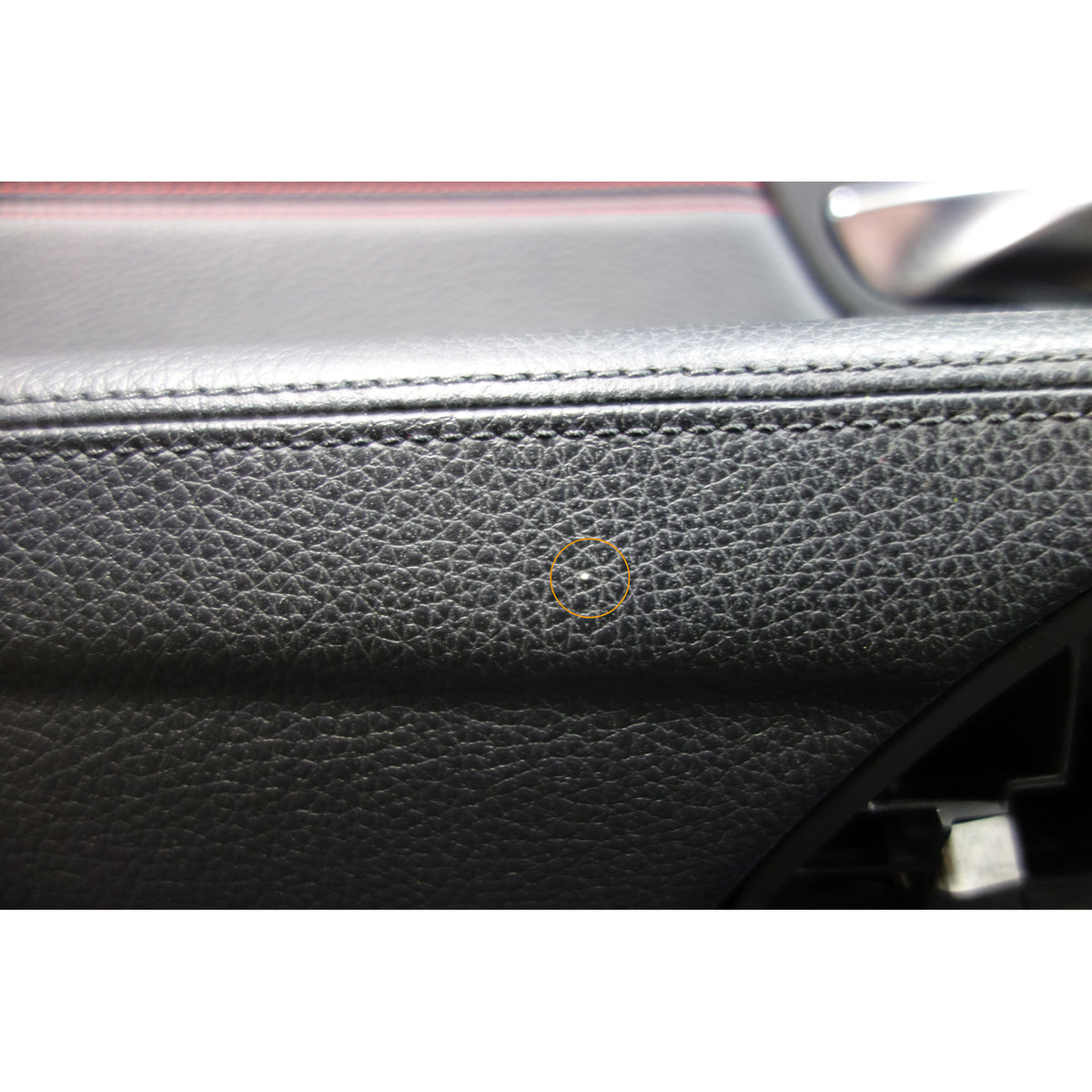 12-19 BMW F30 3-Series Front Interior Door Panels Black Leather Red Accent OEM