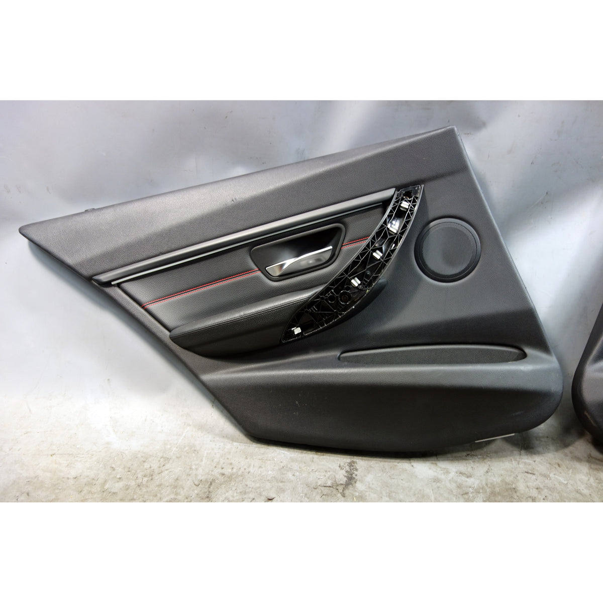 BMW 3-Series F30 F31 OEM Rear Door Panels Pair Black Leather Red Accent 12-19