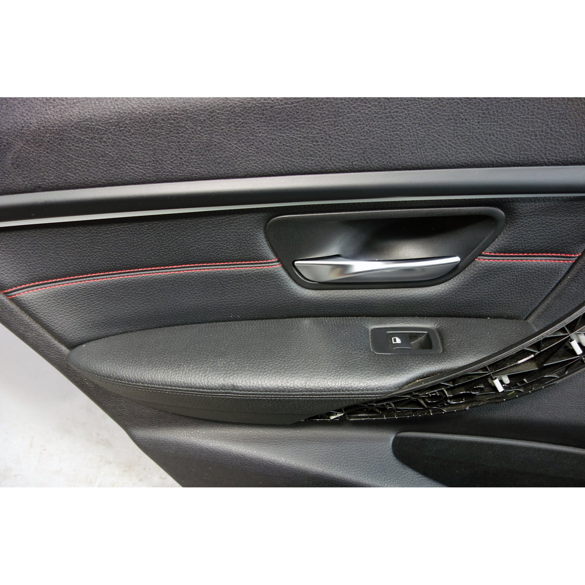 BMW 3-Series F30 F31 OEM Rear Door Panels Pair Black Leather Red Accent 12-19