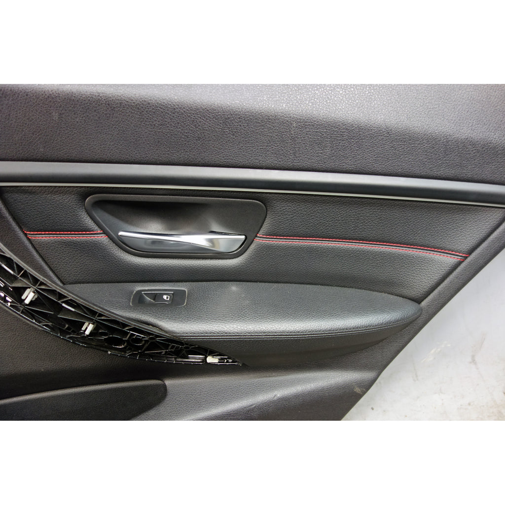 BMW 3-Series F30 F31 OEM Rear Door Panels Pair Black Leather Red Accent 12-19