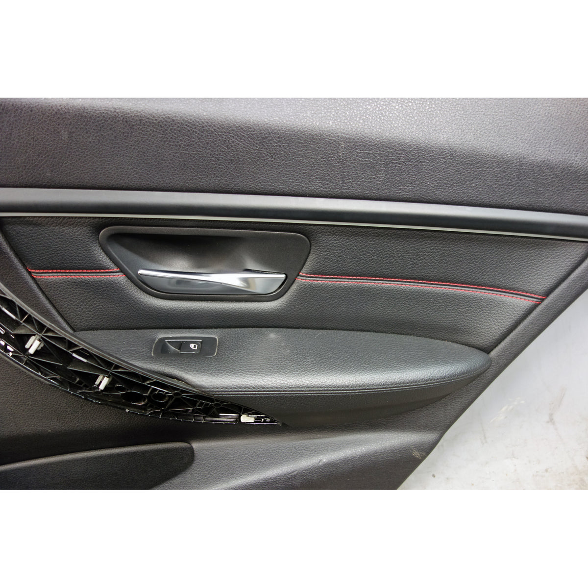 BMW 3-Series F30 F31 OEM Rear Door Panels Pair Black Leather Red Accent 12-19