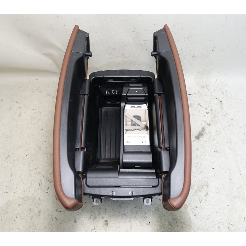 BMW F15 X5 F16 X6 Front Center Console Armrest Terra Brown Leather OEM 2014-2016